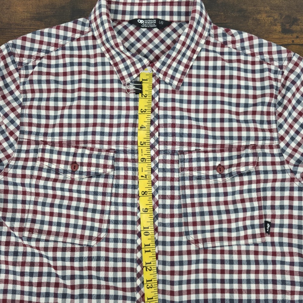 Outdoor Research Men‎ Shirt Large Wanderer Short Sleeve Check Nylon Blend Button - Picture 7 of 8